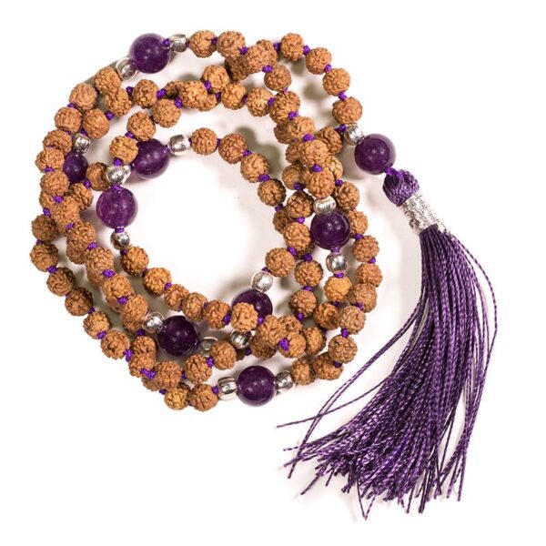 20161907 – 2479 Mala Rudraksha met amethist